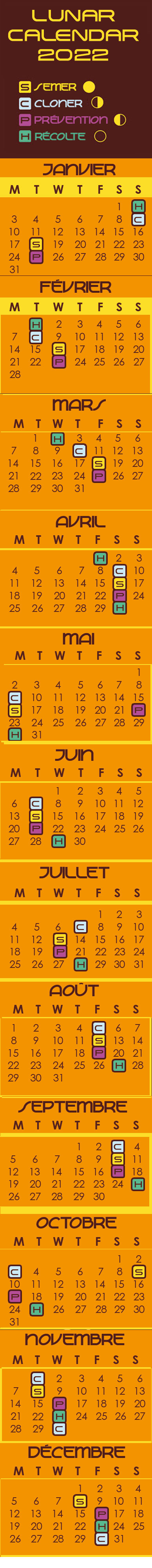 Lunar calendar
